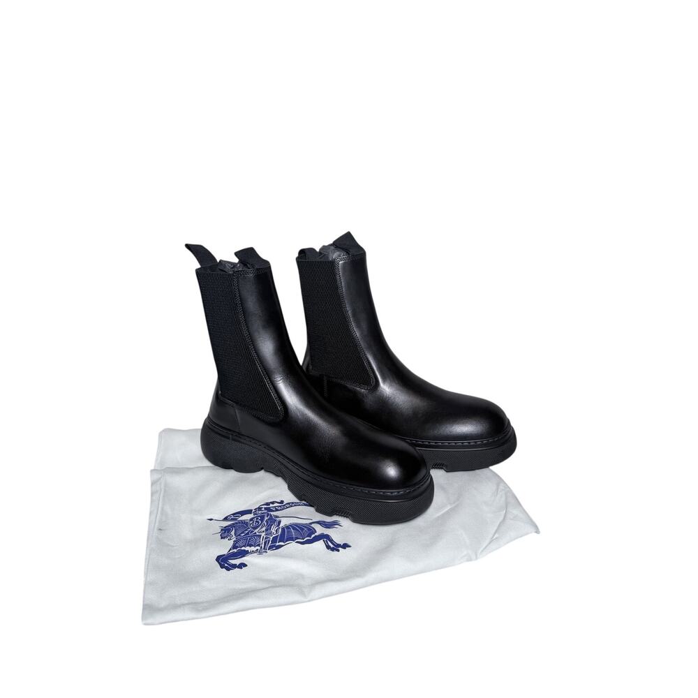 Burberry Creeper Leather Chelsea Boots SIZE 42.5 NEW WITH BOX